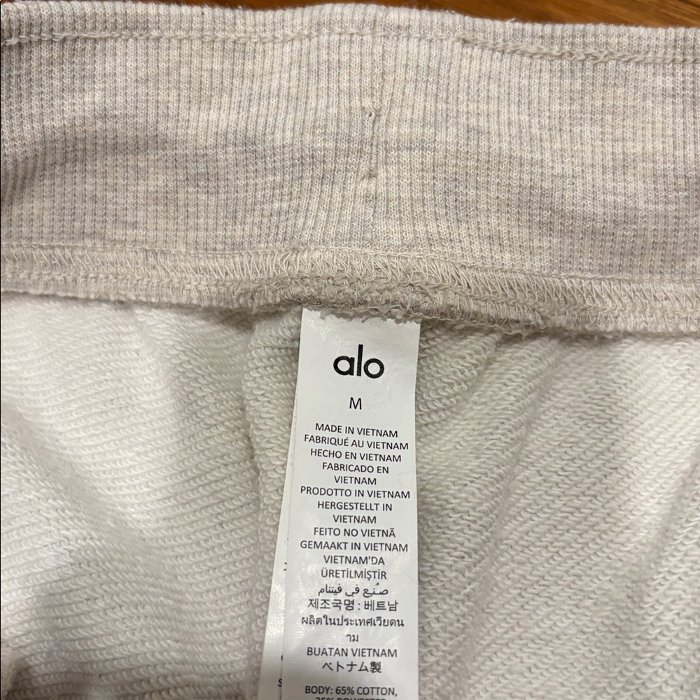 Alo Low Key Sweat Short in Oatmeal Heather Size Medium - Picture 9 of 10